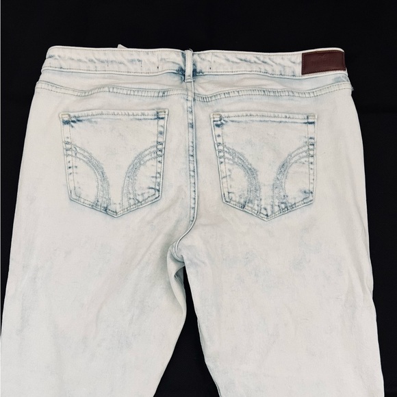 Hollister Low Rise Super Skinny Light Wash Blue Denim Jeans Distressed 13 - Picture 6 of 7